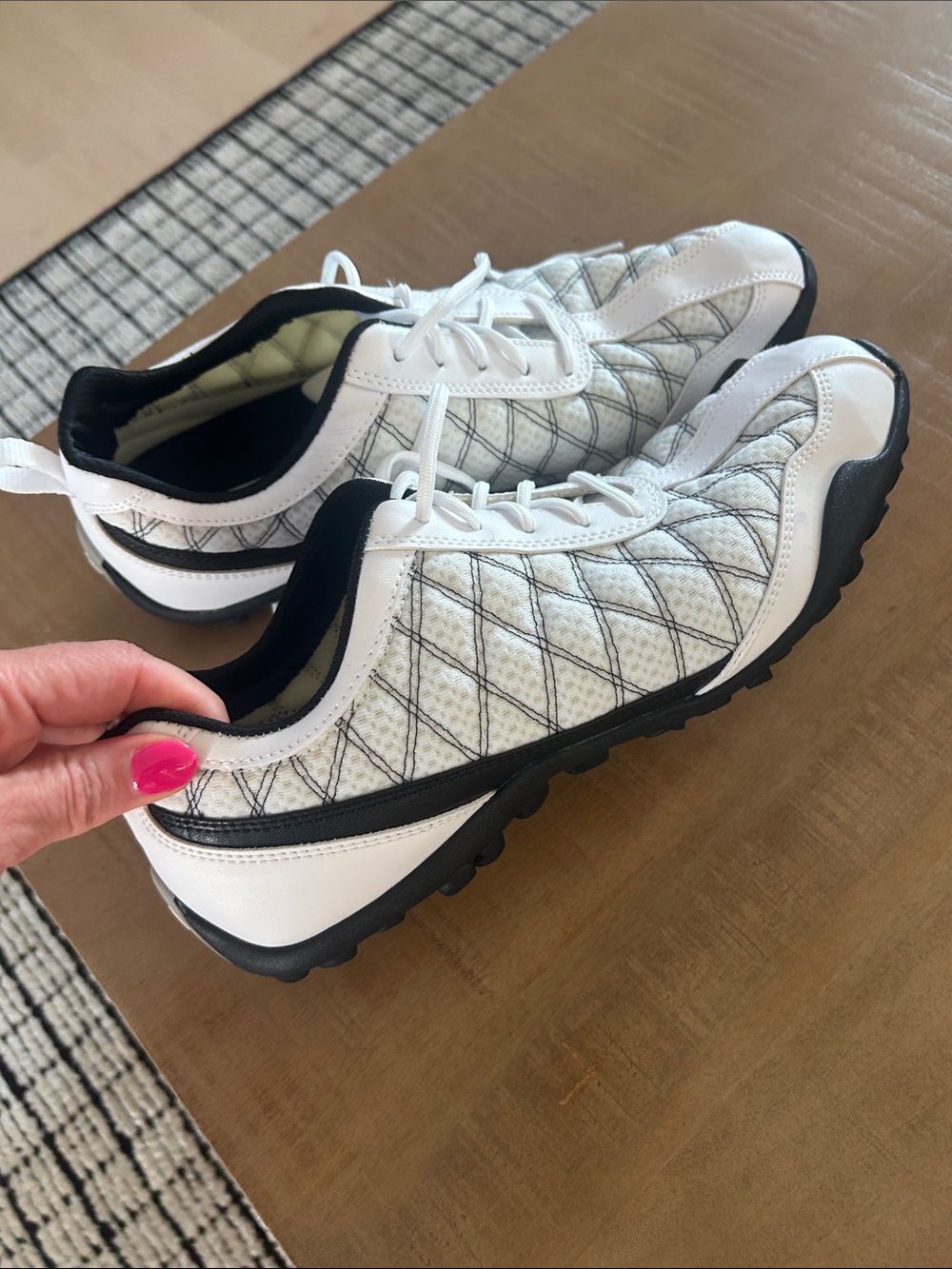 Women’s White Quilted Lace-Up Footjoy Golf Shoes Size 10, worn once, like new